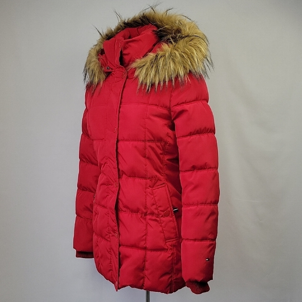 Tommy Hilfiger Red Quilted Puffer Jacket Red Size Small